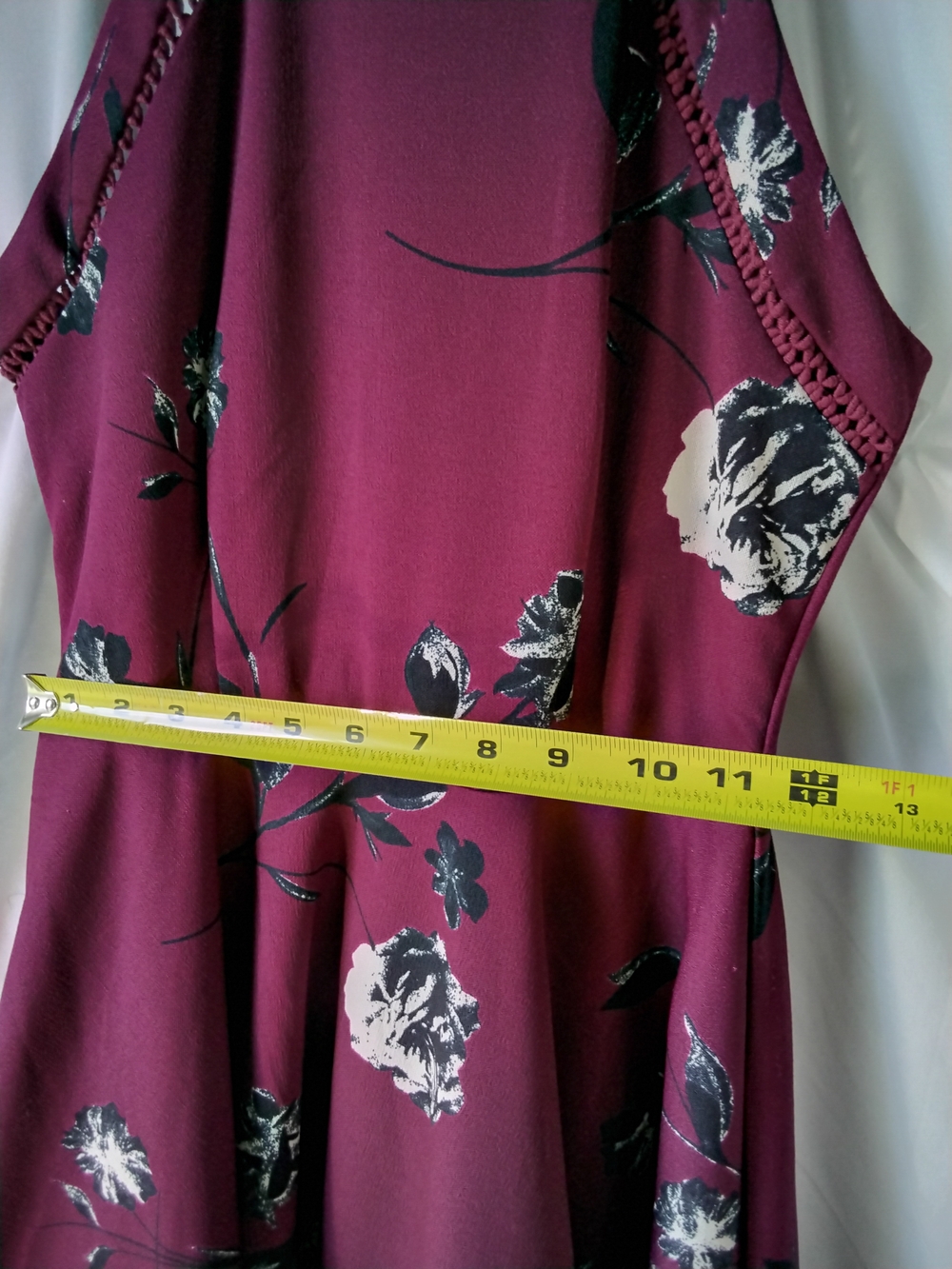 B Darlin Burgundy Floral Halter Skater Dress - Picture 10 of 15